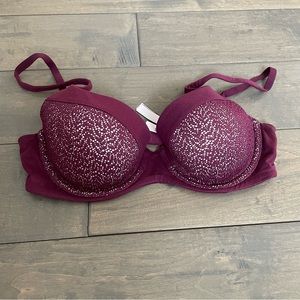 Victoria's Secret Body By Victoria Lined Demi Maroon size 32D